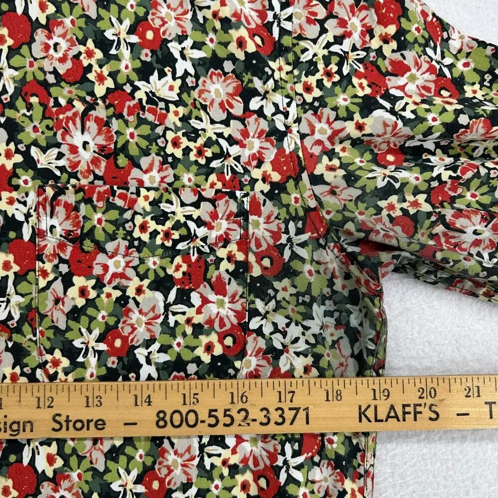 J.CREW Shirt Mens S Slim Stretch Secret Wash Floral Organic Cotton Green